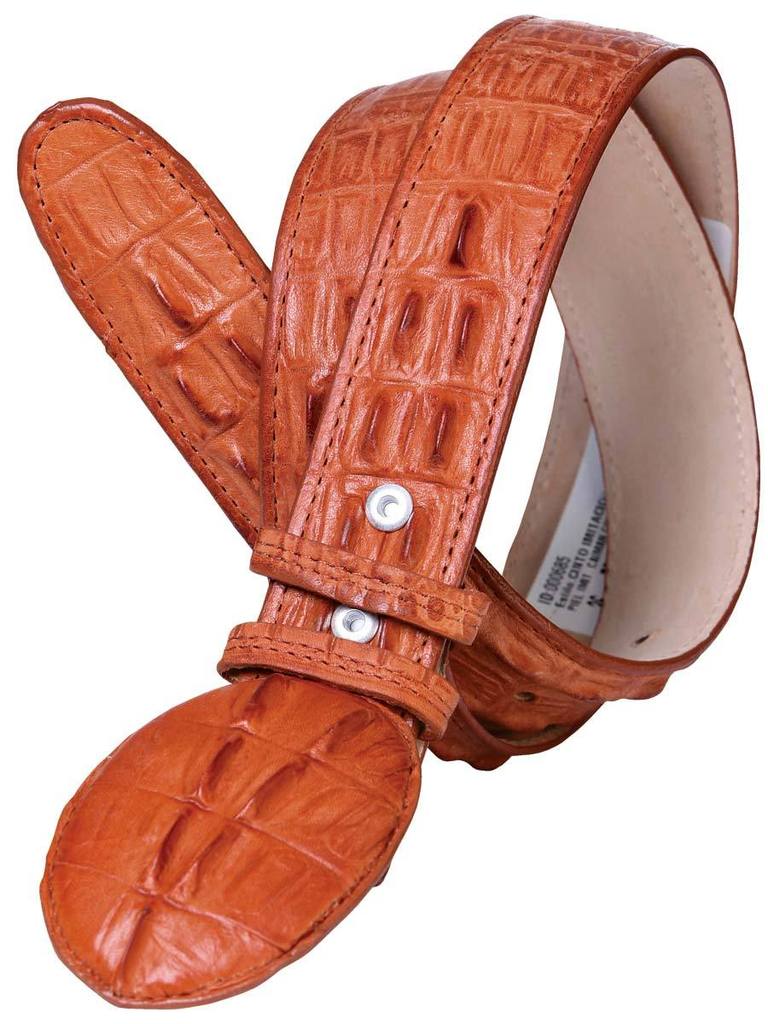TIERRA BLANCA Men's Cognac Crocodile Print Boots - Pointed Toe