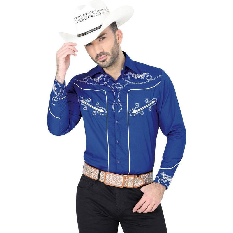 CENTENARIO Men's Black Long Sleeve Western Shirt