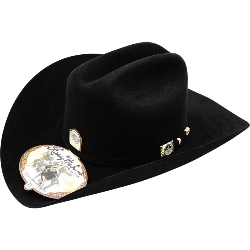 LARRY MAHAN Men's Black 500X Superior Fur Felt Cowboy Hat