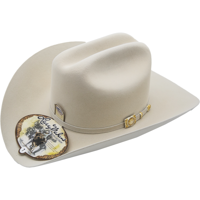 LARRY MAHAN Men's Platinium 100X Independencia Fur Felt Cowboy Hat