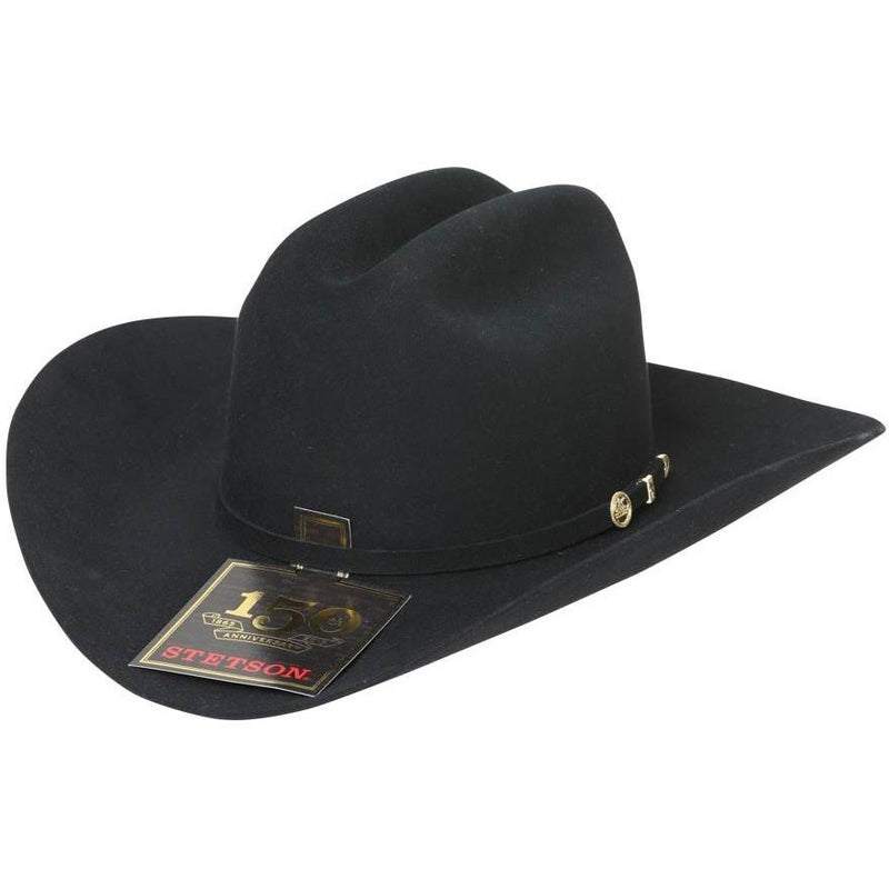 STETSON Men's Black 100X El Presidente Fur Felt Cowboy Hat
