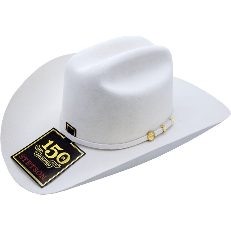 STETSON Men's White 10X Shasta Fur Felt Cowboy Hat