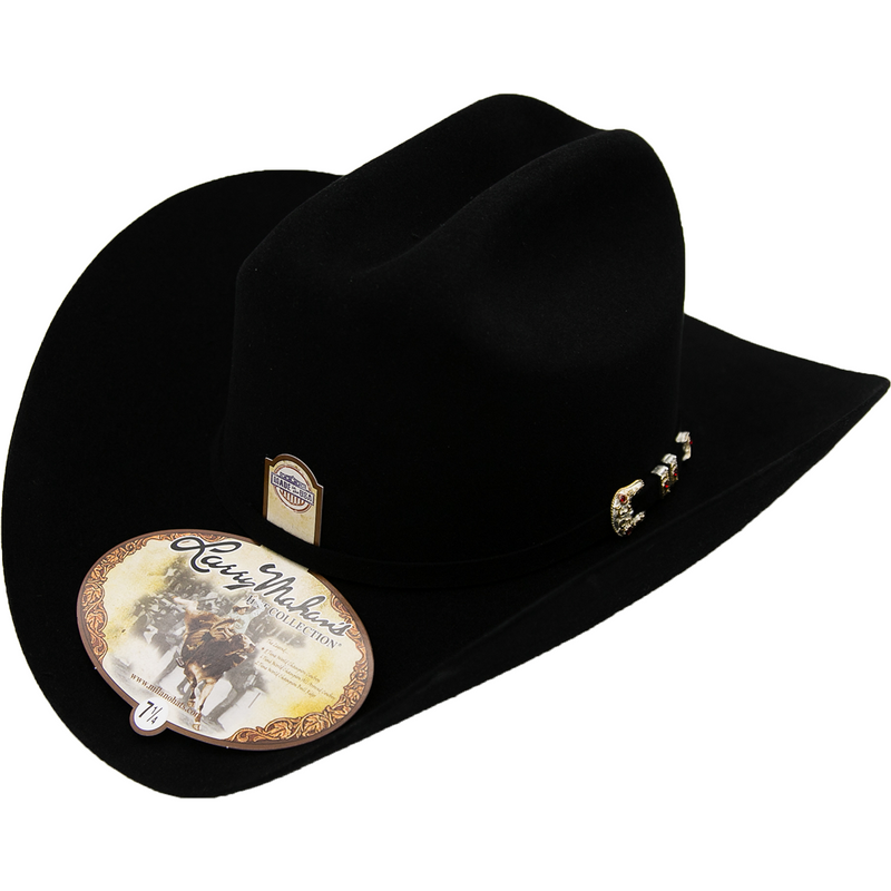 LARRY MAHAN Men's Platinium 6X Real Fur Felt Cowboy Hat