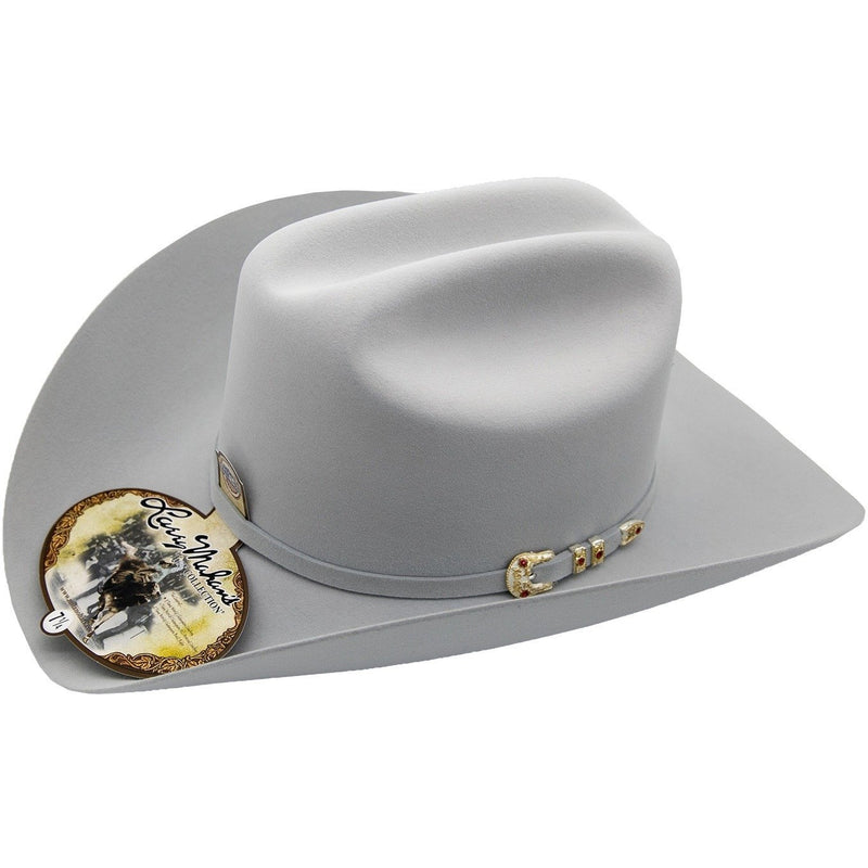 LARRY MAHAN Men's Platinium 6X Real Fur Felt Cowboy Hat