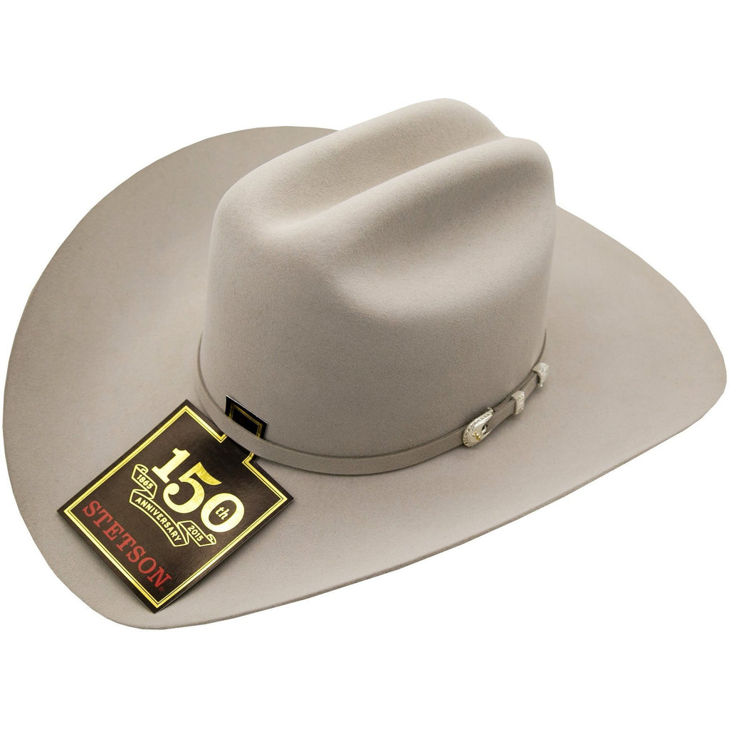 STETSON Men's Mist Gray 10X Shasta Fur Felt Cowboy Hat