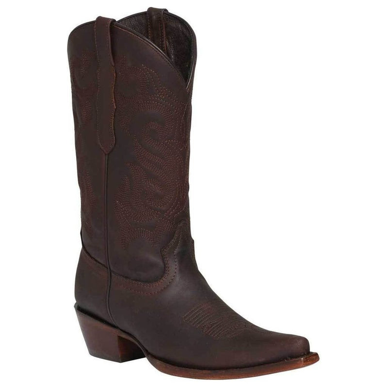 EL GENERAL Women's Brown Western Boots - Snip Toe