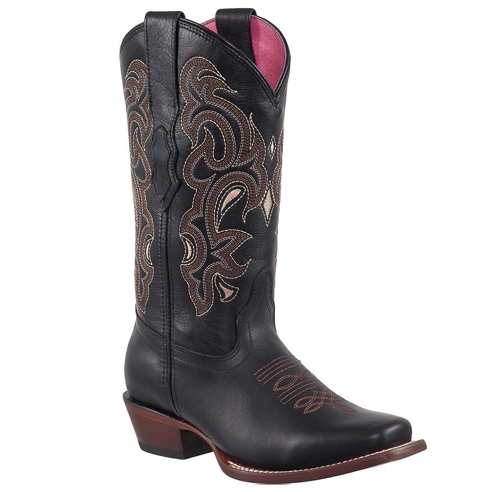 QUINCY Women's Black Western Boots - Square Toe