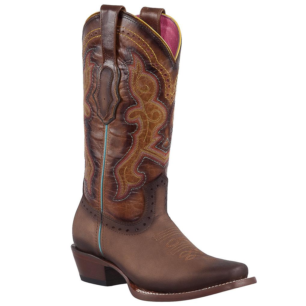 QUINCY Women's Brown Western Boots - Square Toe