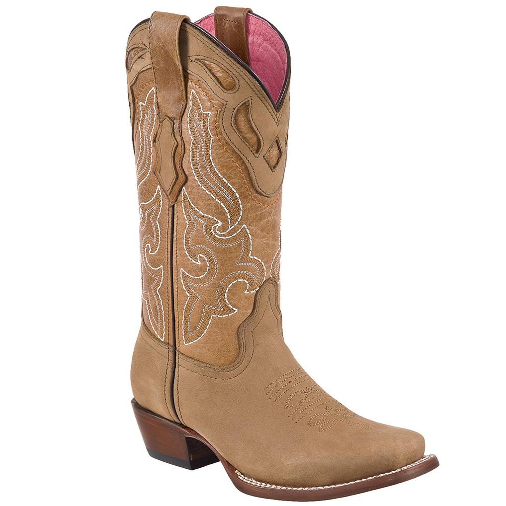 QUINCY Women's Tan Western Boots - Square Toe
