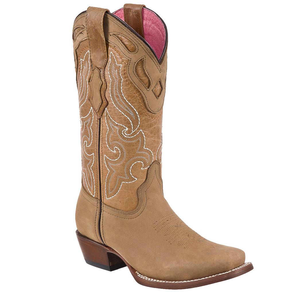 QUINCY Women's Tan Western Boots - Square Toe