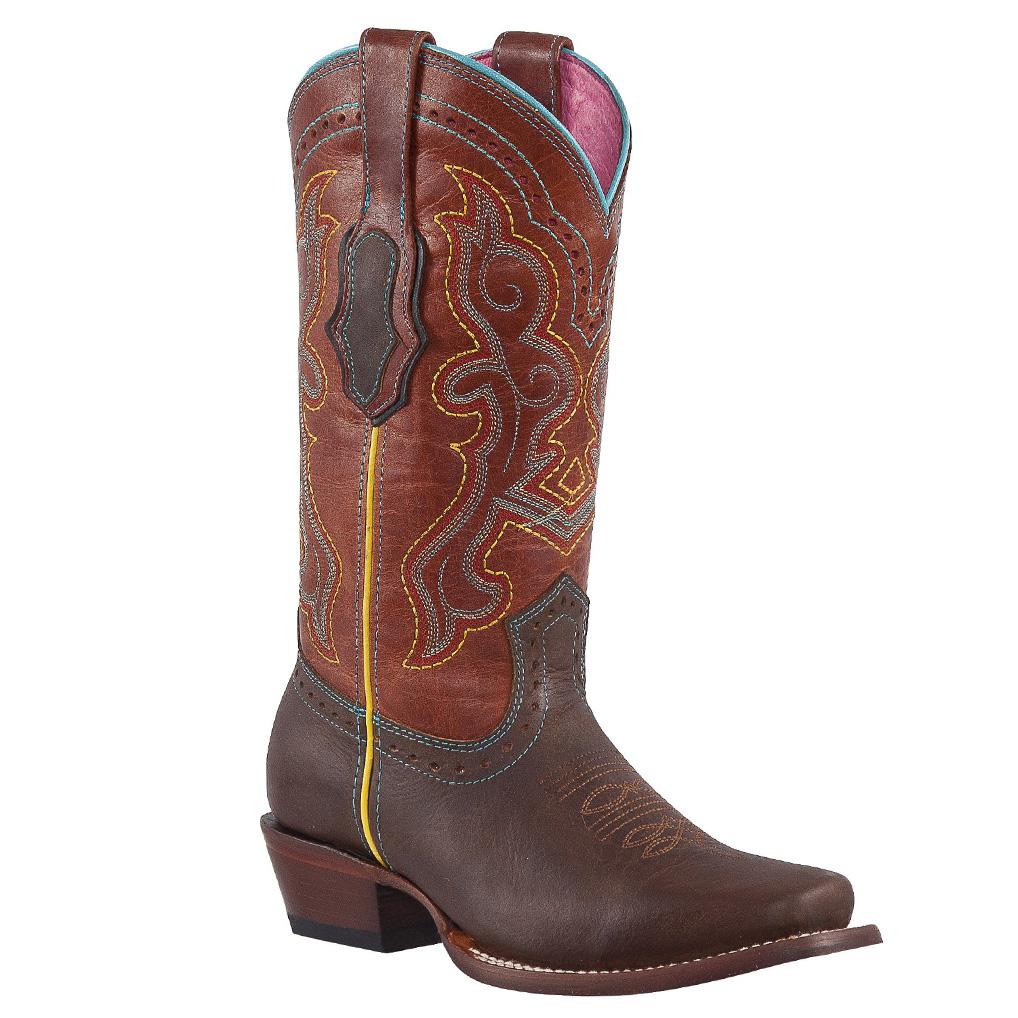 QUINCY Women's Brown Western Boots - Square Toe