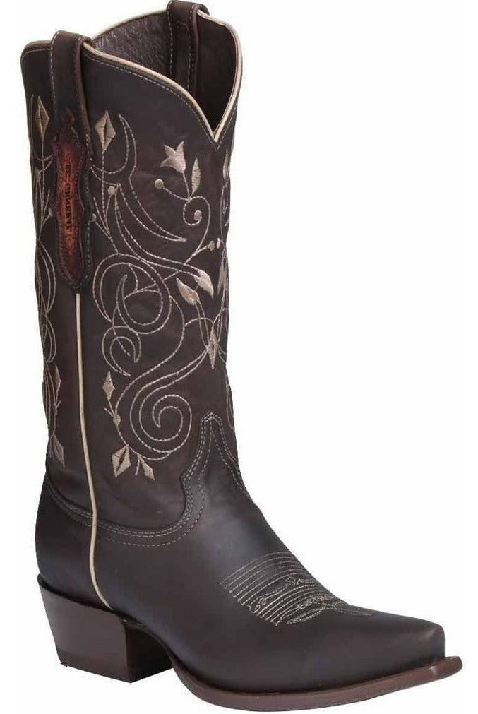 EL GENERAL Women's Choco Western Boots - Snip Toe