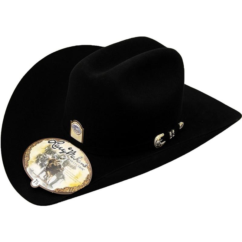 LARRY MAHAN Men's Black 30X Opulento Fur Felt Cowboy Hat