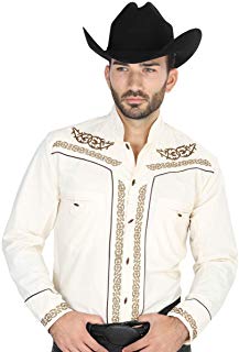 EL GENERAL Men's Beige Long Sleeve Charro Shirt