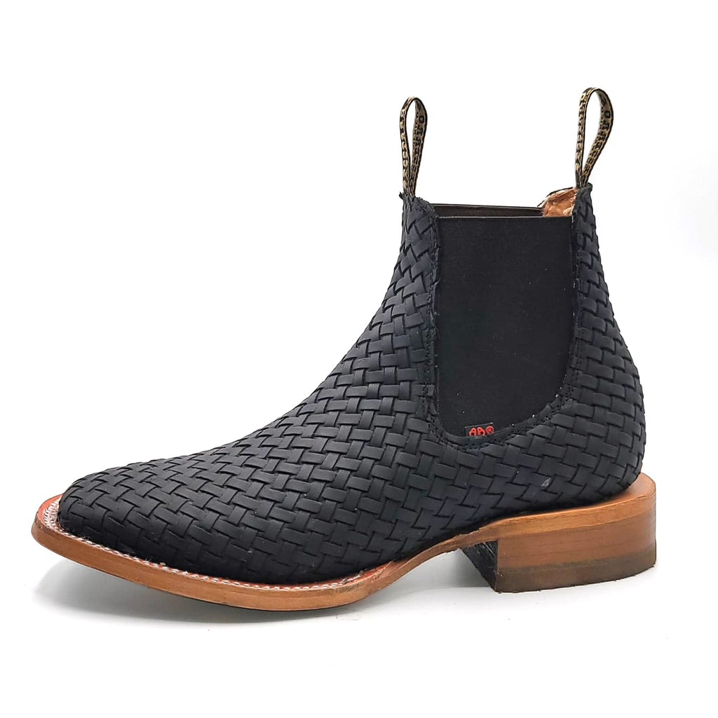 BESSERRO MEN'S BLACK PETATILLO ANKLE BOOTS - SQUARE TOE