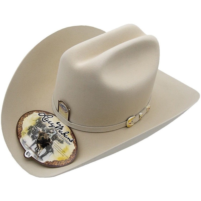 LARRY MAHAN Men's Silver Belly 6X Real Fur Felt Cowboy Hat