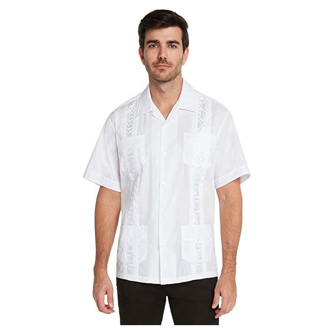 Men's White Short Sleeve Guayabera