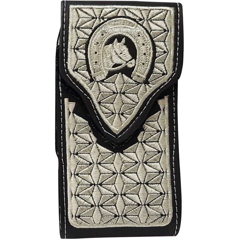 Embroidered Black Cell Phone Case