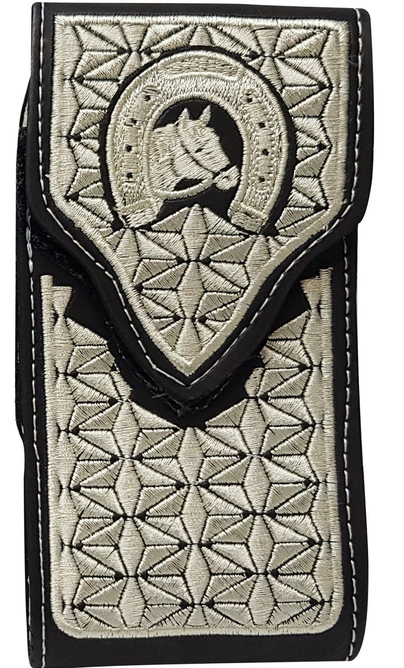 Embroidered Black Cell Phone Case