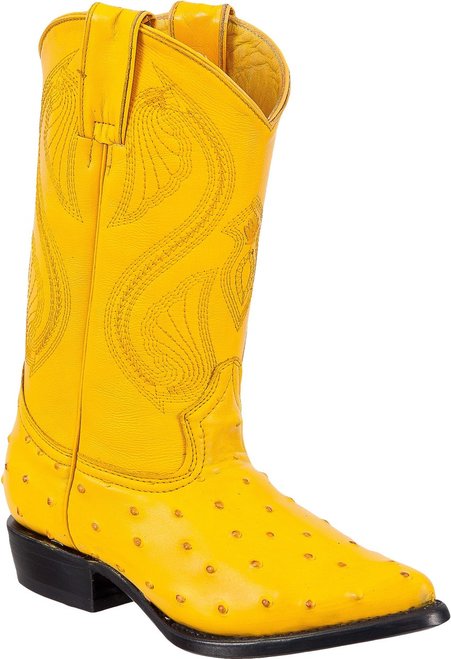 TIERRA BLANCA Youth Buttercup Ostrich Print Boots