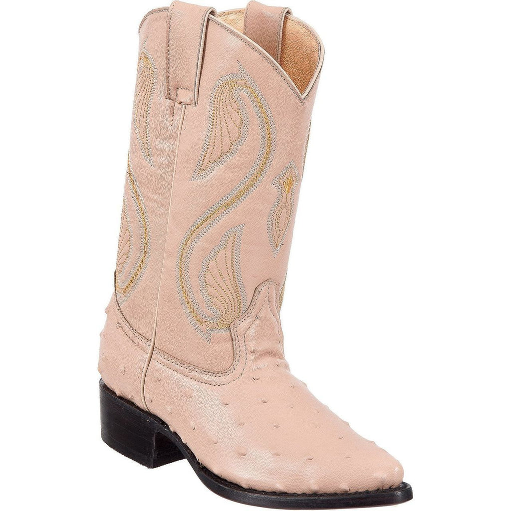 TIERRA BLANCA Youth Orix Ostrich Print Boots