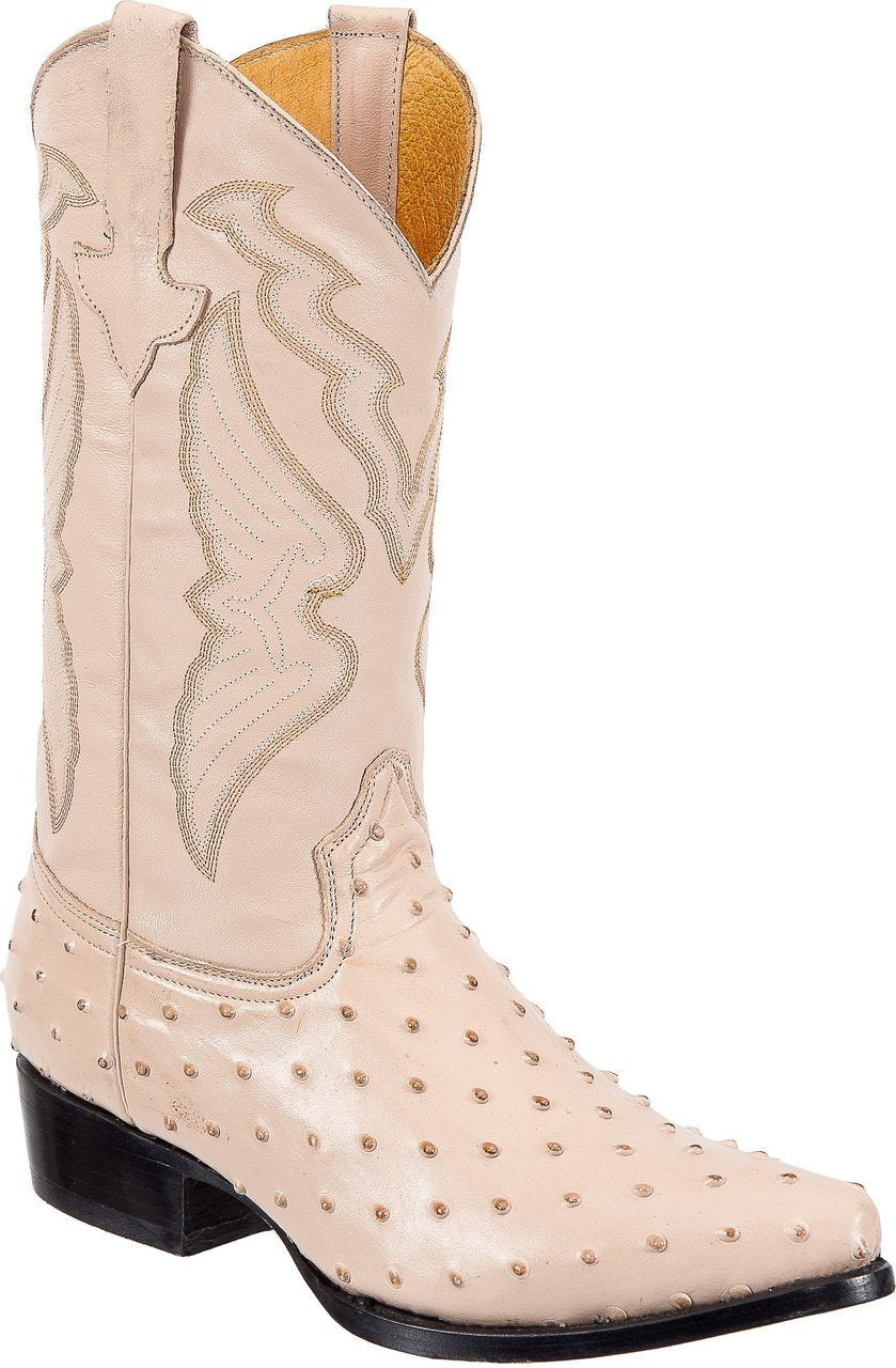 TIERRA BLANCA Men's Orix Ostrich Print Boots - Pointed Toe