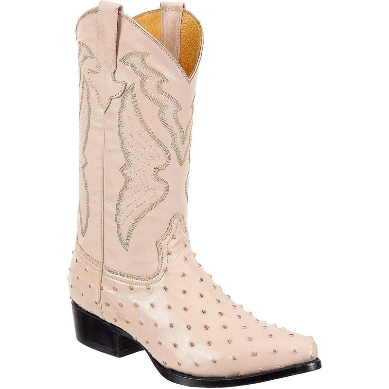 TIERRA BLANCA Men's Orix Ostrich Print Boots - Pointed Toe