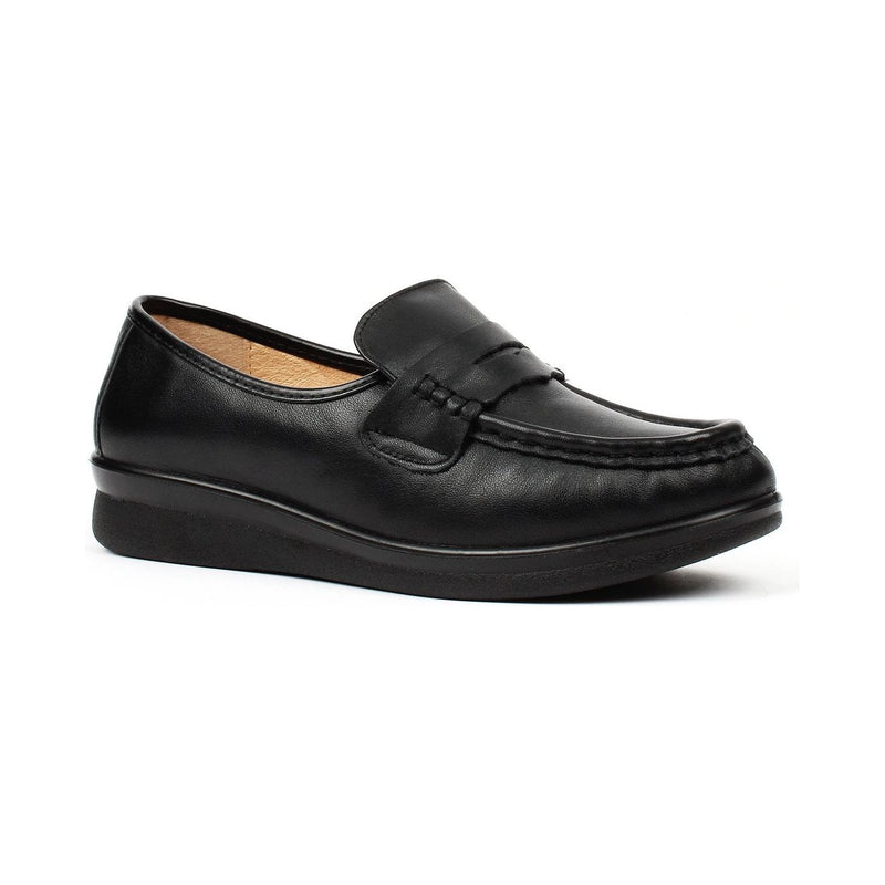 BONANZA Women's Black Loafer Work Shoes