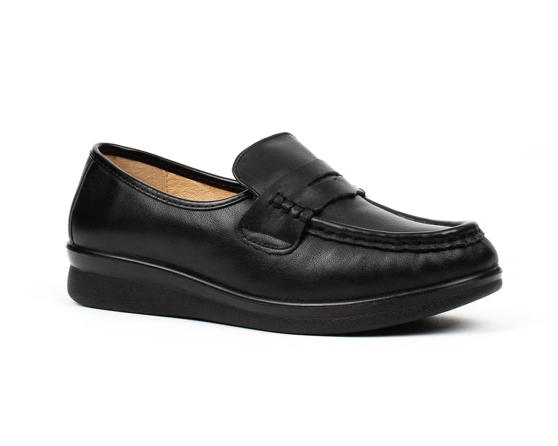 BONANZA Women's Black Loafer Work Shoes