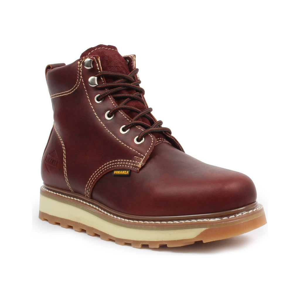 BONANZA Men's 6" Burgundy Work Boots