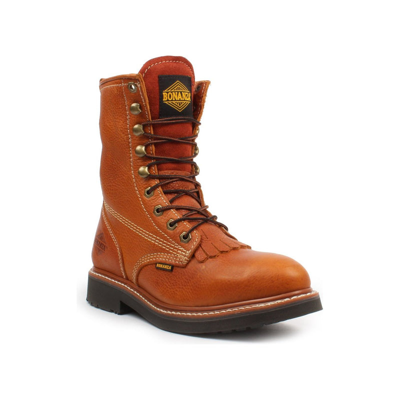 BONANZA Men's 8" Light Brown Lacer Boots