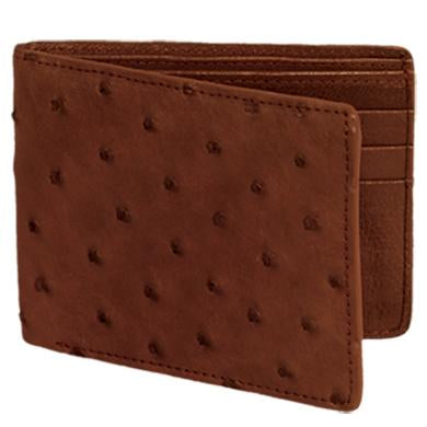 Men's Brown Full Quill Ostrich Leather Wallet