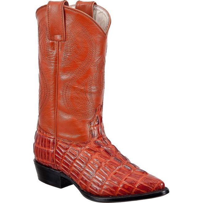 TIERRA BLANCA Youth Cognac Crocodile Print Boots