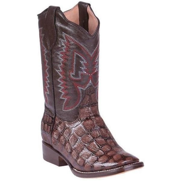 MONTENEGRO Kids' Brown Crocodile Print Western Boots