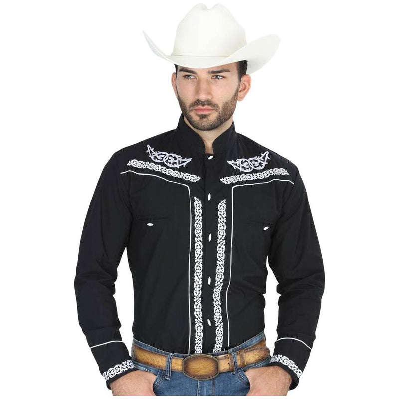 EL GENERAL Men's Beige Long Sleeve Charro Shirt