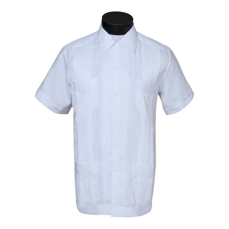 Men's White Short Sleeve Guayabera