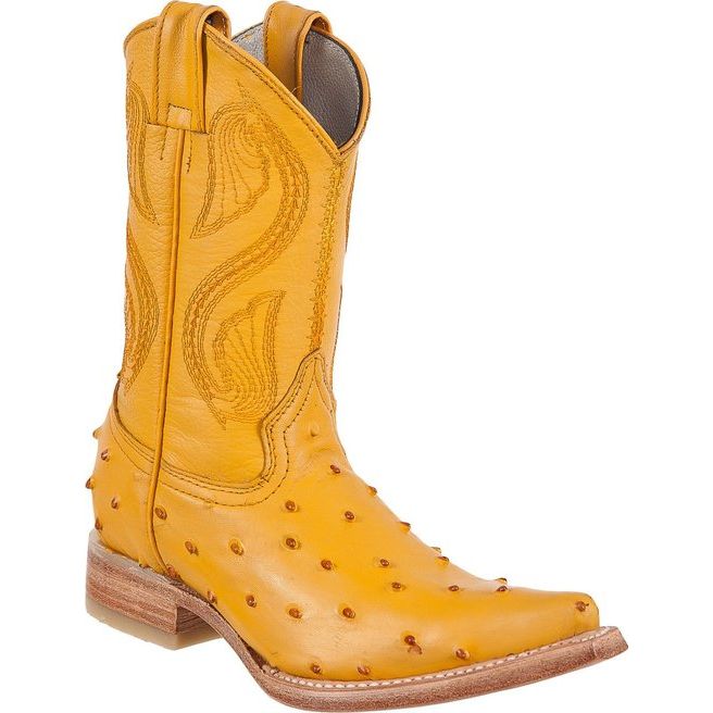 DIEGO'S Kids' Buttercup Ostrich Print Boots - Ch Toe