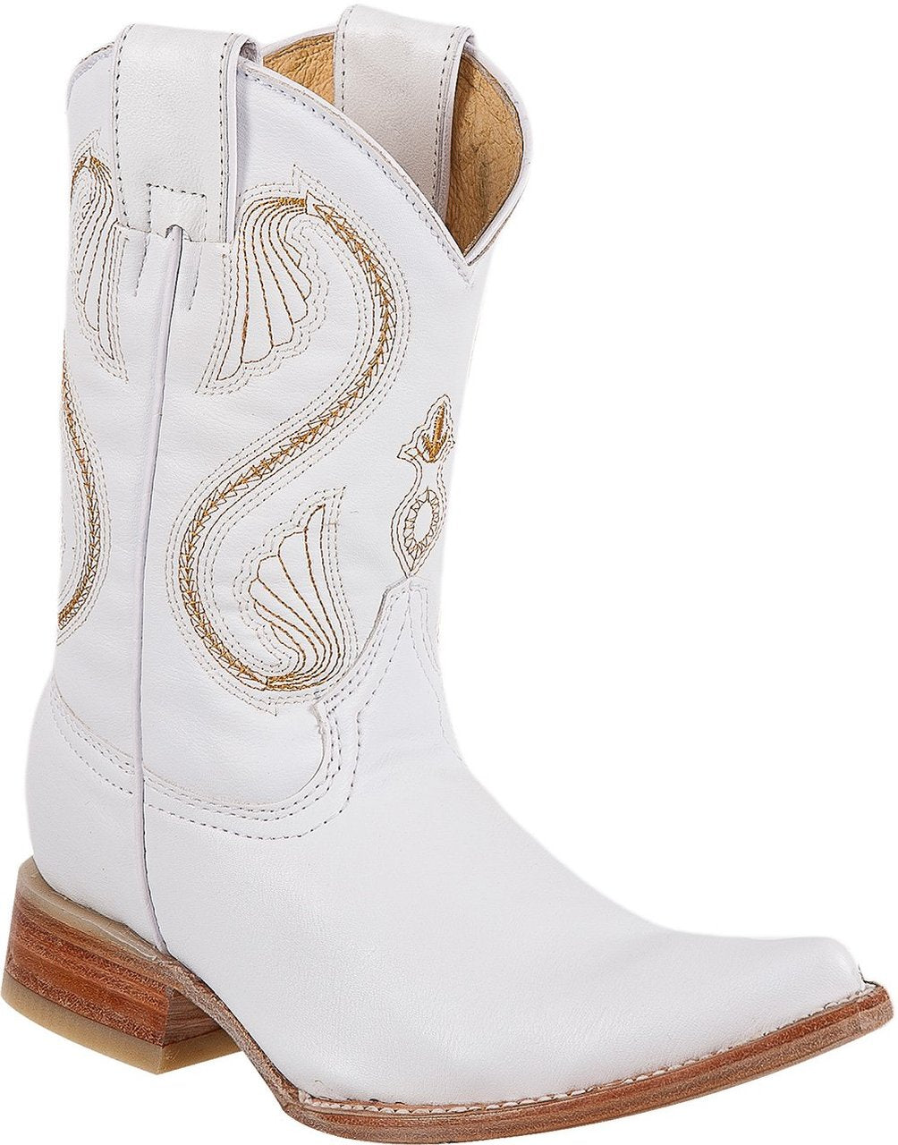 DIEGO'S Kids' White Goat Boots - Ch Toe