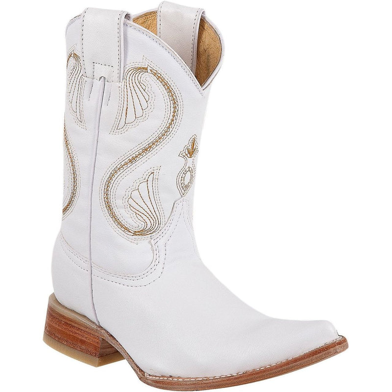 DIEGO'S Kids' White Goat Boots - Ch Toe