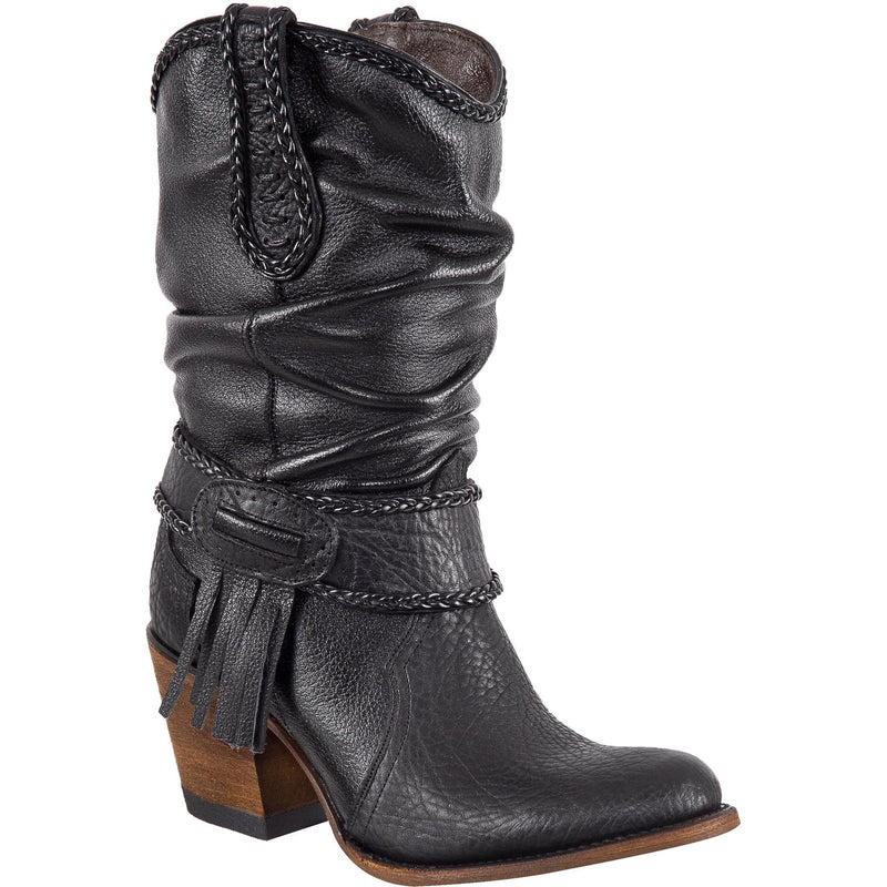QUINCY Women's Black Boots - Round Toe