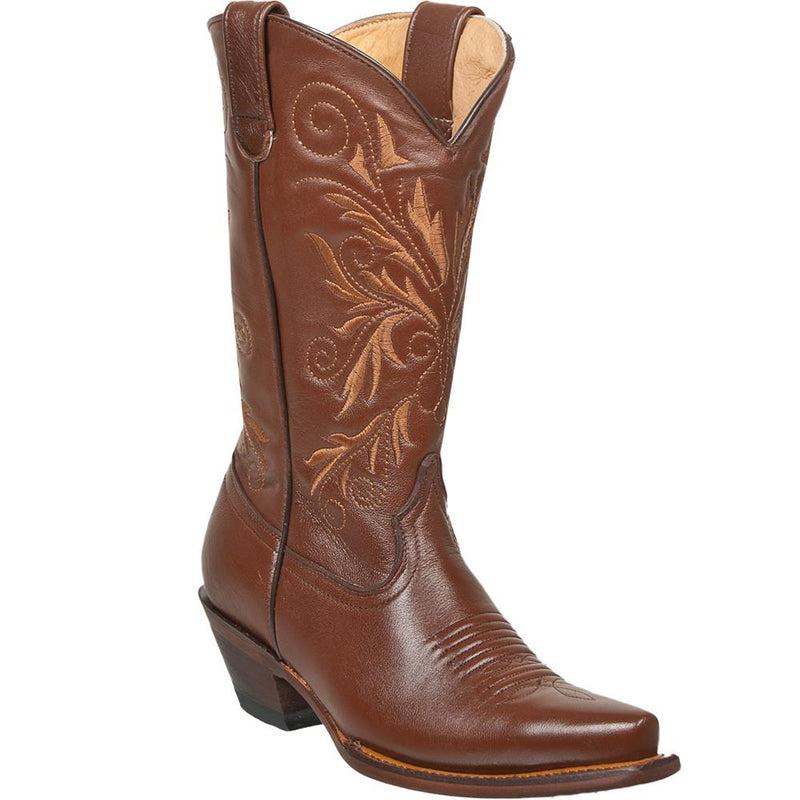 QUINCY Women's Brown Western Boots - Snip Toe