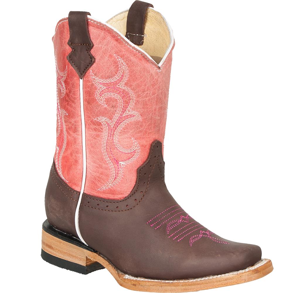 QUINCY Kids' Choco/Pink Rodeo Boots