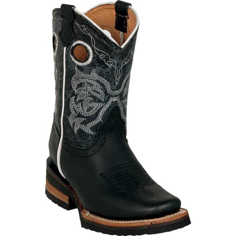 QUINCY Kids' Black Rodeo Boots