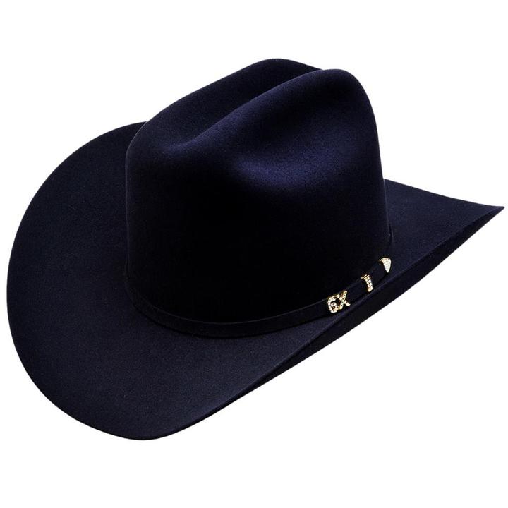 SERRATELLI Men's Black 6X Beaver Felt Cowboy Hat