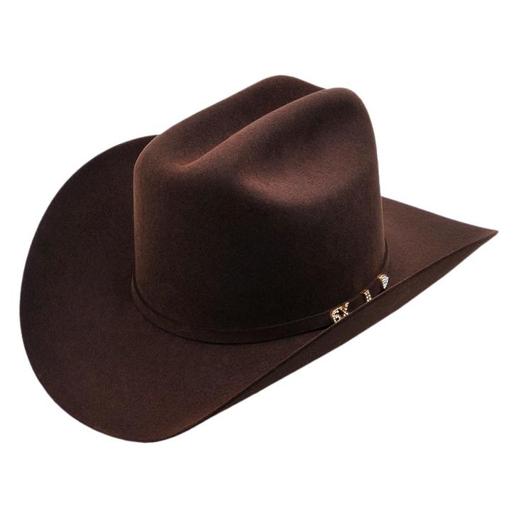 SERRATELLI Men's Chocolate 6X Beaver Felt Cowboy Hat
