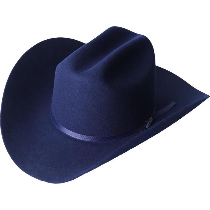 SERRATELLI Men's Navy Blue 6X Beaver Felt Cowboy Hat