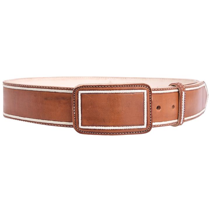 WHITE DIAMOND Men's Tan Pita Thread Cordoneado Belt