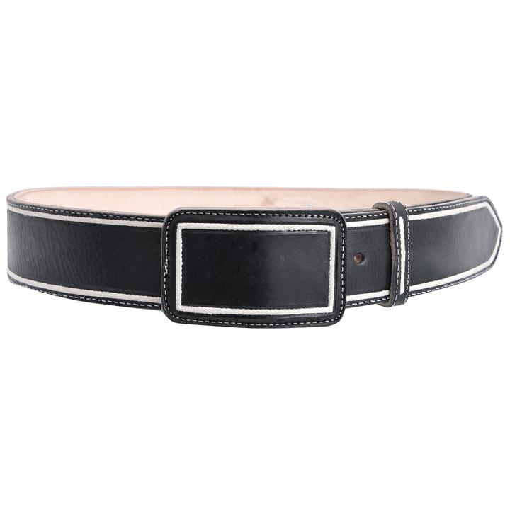 WHITE DIAMOND Men's Black Pita Thread Cordoneado Belt