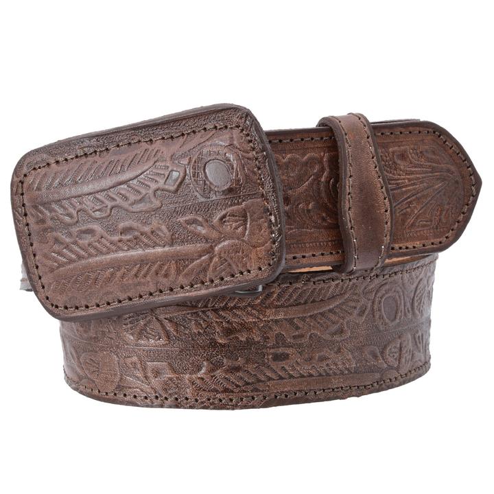 WHITE DIAMOND Men's Brown Western Belt