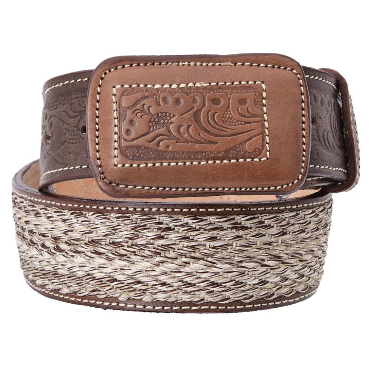 WHITE DIAMOND Men's Brown Western Belt